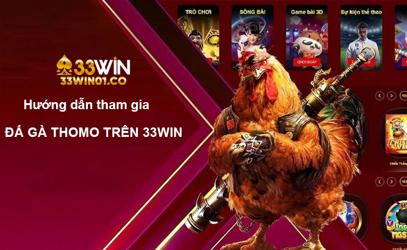 Đăng ký tham gia đá gà thomo tại 33win với 4 bước