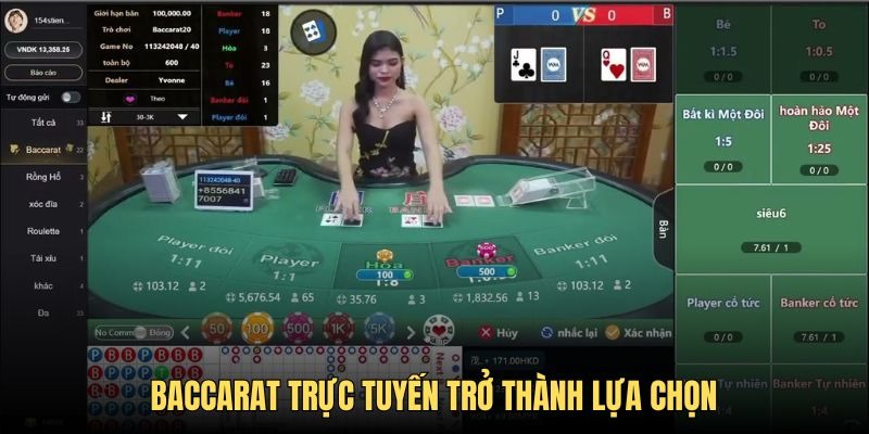 Baccarat online ra đời trở thành lựa chọn thịnh hành 