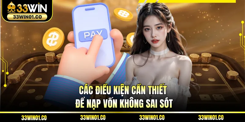 Các điều kiện cần thiết để nạp vốn không sai sót
